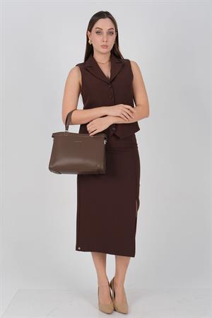 Silver & Polo 1237 Kadın El Çantası Kahve