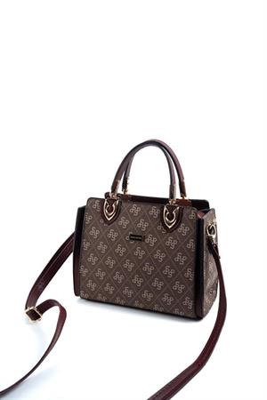 Silver & Polo SP1133 Kadın El Çantası Kahve Sarı-Bordo