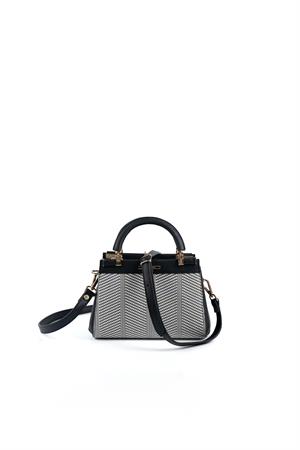 Silver & Polo SP1193 Kadın El Çantası Siyah Beyaz-Siyah