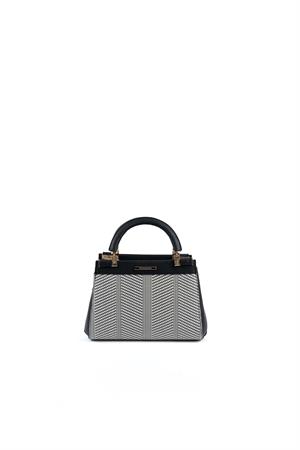 Silver & Polo SP1193 Kadın El Çantası Siyah Beyaz-Siyah