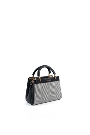 Silver & Polo SP1193 Kadın El Çantası Siyah Beyaz-Siyah