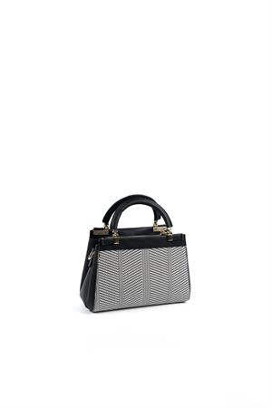 Silver & Polo SP1193 Kadın El Çantası Siyah Beyaz-Siyah
