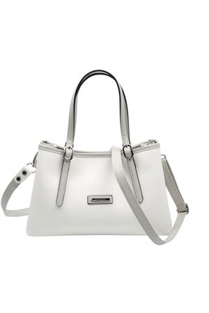 Silver & Polo SP1252 Kadın El Çantası Beyaz-A.Gri