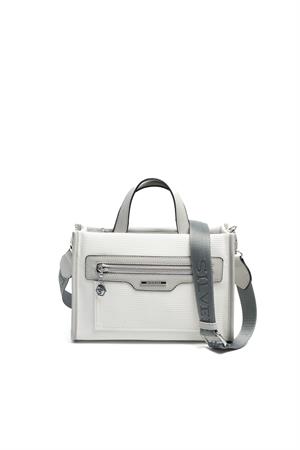 Silver & Polo SP1271 Kadın El Çantası Beyaz-A.Gri