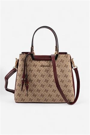 Silver & Polo SP969 Kadın El Çantası Koyu Bej-Bordo