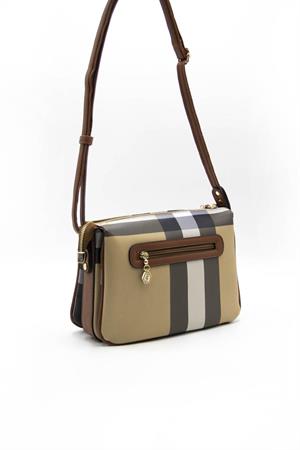 Silver & Polo SP784 Kadın Çapraz Çanta Bej-Taba