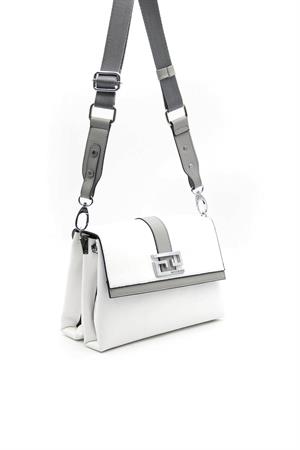 Silver & Polo SP1009 Kadın Çapraz Çanta Beyaz-A.Gri