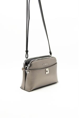 Silver & Polo SP623 Kadın Çapraz Çanta Platin-Siyah