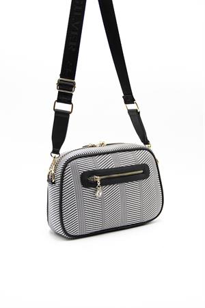 Silver & Polo SP1094 Kadın Çapraz Çanta Siyah Beyaz-Siyah