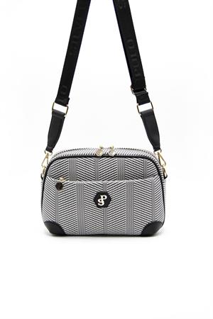 Silver & Polo SP1094 Kadın Çapraz Çanta Siyah Beyaz-Siyah