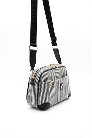 Silver & Polo SP1094 Kadın Çapraz Çanta Siyah Beyaz-Siyah