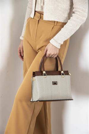 Silver & Polo SP826 Kadın El Çantası Bej-Taba