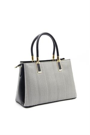 Silver & Polo SP1000 Kadın El Çantası Siyah Beyaz-Siyah