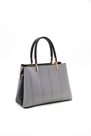 Silver & Polo SP1098 Kadın El Çantası Siyah Beyaz