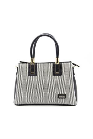 Silver & Polo SP1000 Kadın El Çantası Siyah Beyaz-Siyah