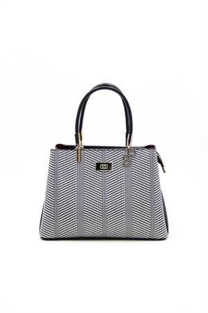 Silver & Polo SP1098 Kadın El Çantası Siyah Beyaz