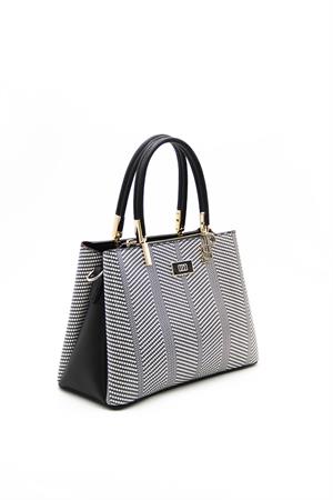 Silver & Polo SP1098 Kadın El Çantası Siyah Beyaz