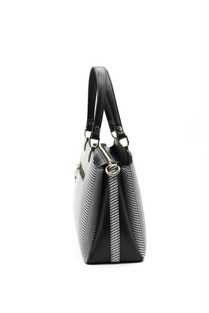 Silver & Polo SP972 Kadın El Çantası Siyah Beyaz-Siyah