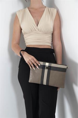 Silver & Polo SP1034 Kadın Portföy & Clutch Kahve-Siyah
