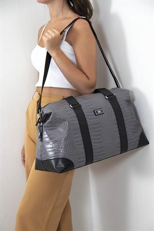 Silver & Polo SP873 Kadın Seyahat Çantası Gri-Siyah