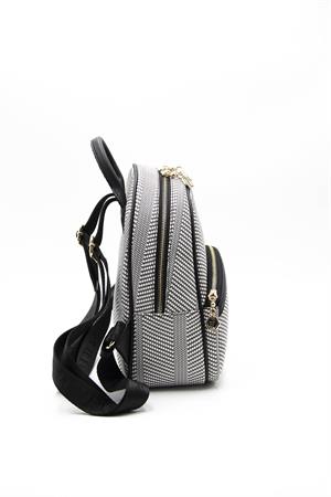 Silver & Polo SP945 Kadın Sırt Çantası Siyah Beyaz-Siyah
