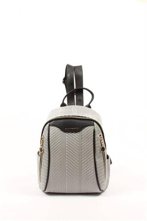 Silver & Polo SP906 Kadın Sırt Çantası Siyah Beyaz-Siyah