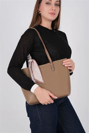 Silver & Polo 1238 Kadın Omuz Çantası Bej