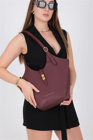 Silver & Polo 1246 Kadın Omuz Çantası Bordo