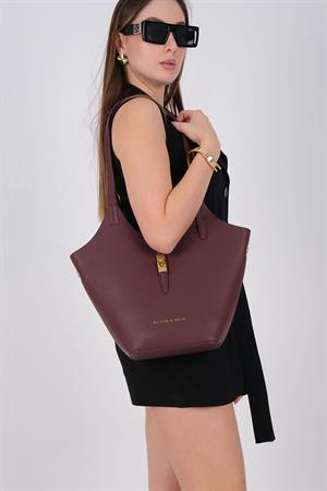 Silver & Polo 1246 Kadın Omuz Çantası Bordo