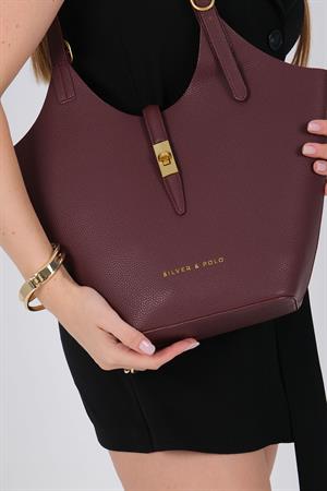 Silver & Polo 1246 Kadın Omuz Çantası Bordo