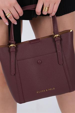 Silver & Polo 1244 Kadın Omuz Çantası Bordo