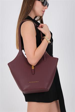 Silver & Polo 1246 Kadın Omuz Çantası Bordo