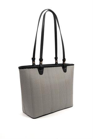 Silver & Polo SP1204 Kadın Omuz Çantası Siyah Beyaz-Siyah