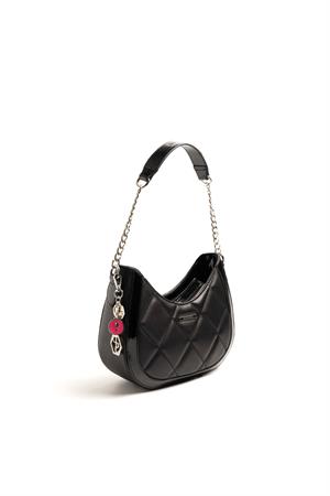 Silver & Polo SP1168 Kadın Omuz Çantası Siyah-Rugan Siyah