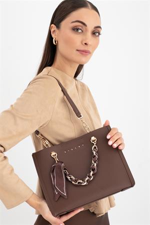 Sısley SLY287 Kadın Omuz Çantası Kahve