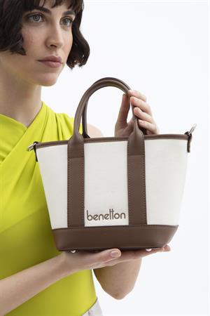 United Benetton BNT1539 Omuz Çantası Bej-Kahve