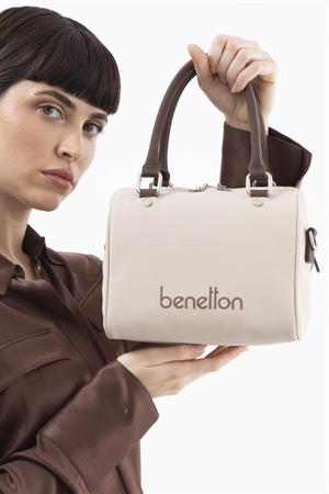 United Benetton BNT1618 Omuz Çantası Bej-Kahve