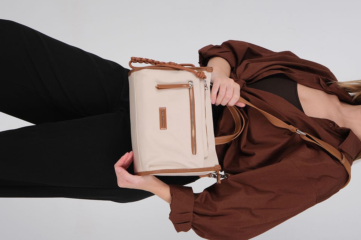 1228-M206Silver & PoloEl ÇantasıSilver & Polo 1228 Kadın El Çantası Bej-Taba