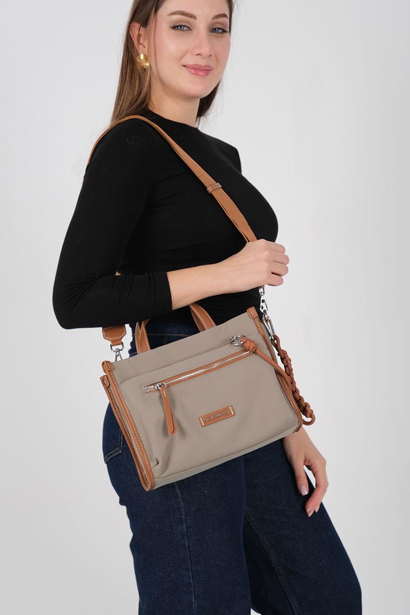 1228-M206Silver & PoloEl ÇantasıSilver & Polo 1228 Kadın El Çantası Yeşil-Taba