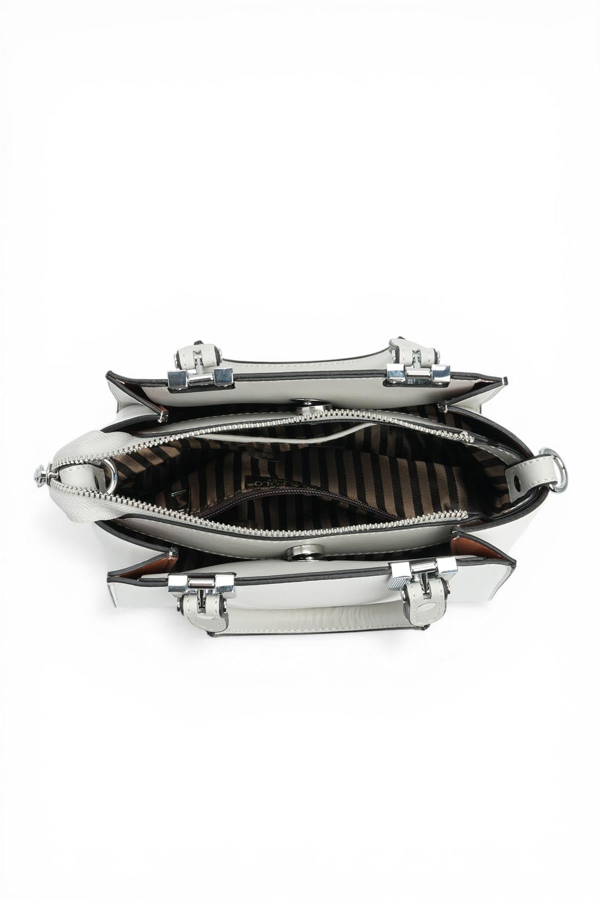 SP1281-M105Silver & PoloEl ÇantasıSilver & Polo SP1281 Kadın El Çantası Beyaz-A.Gri