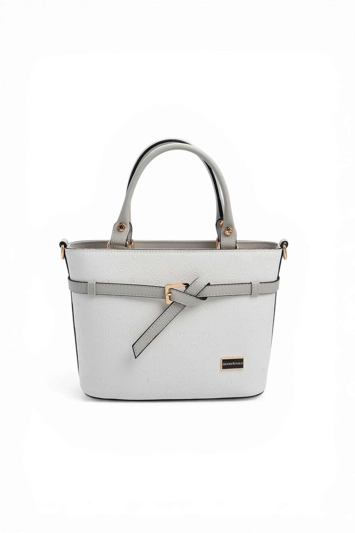 SP1283-M46Silver & PoloEl ÇantasıSilver & Polo SP1283 Kadın El Çantası Beyaz-A.Gri