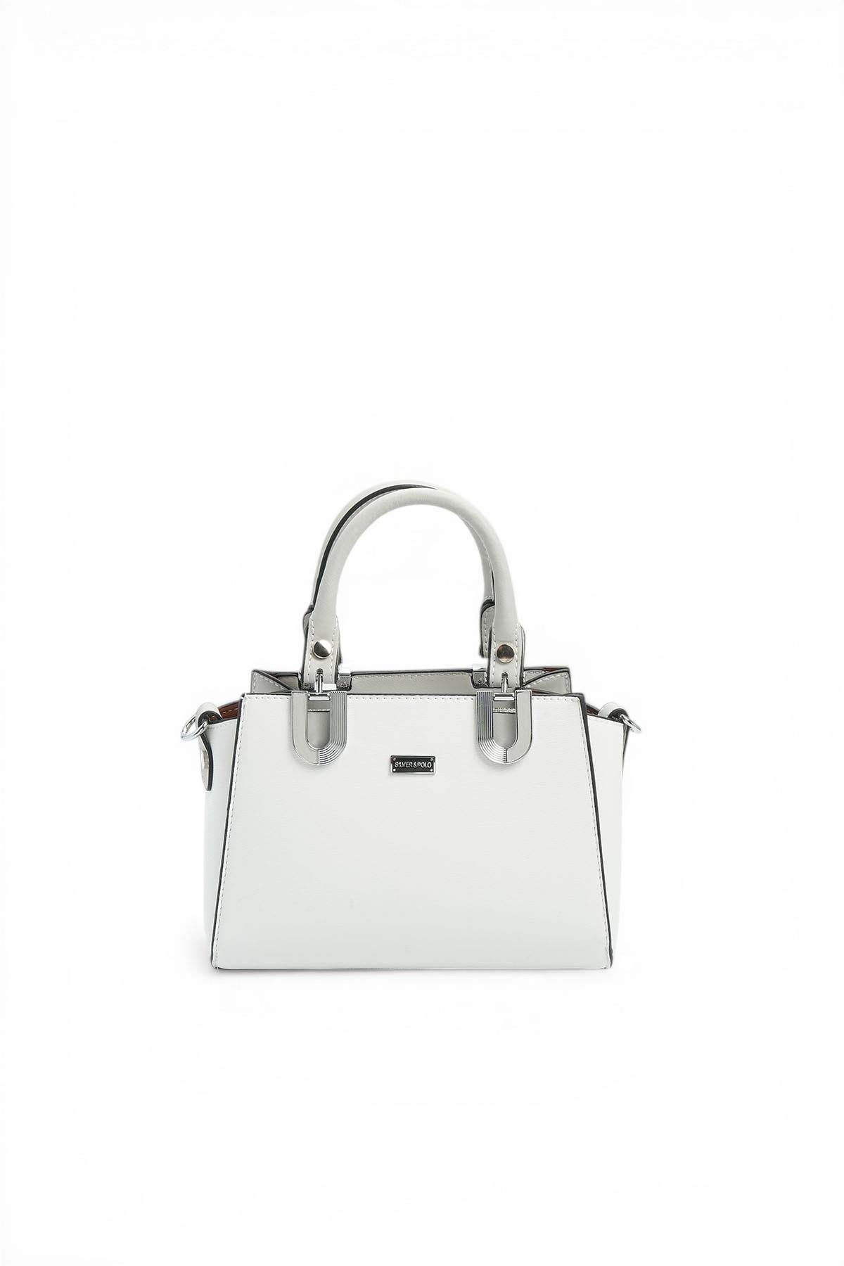 SP1281-M105Silver & PoloEl ÇantasıSilver & Polo SP1281 Kadın El Çantası Beyaz-A.Gri
