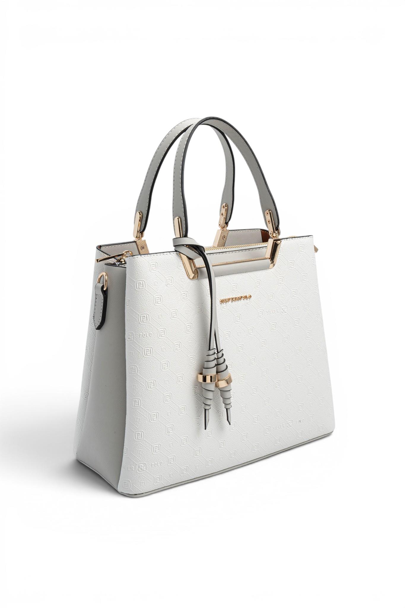 SP969-M46Silver & PoloEl ÇantasıSilver & Polo SP969 Kadın El Çantası Beyaz-A.Gri