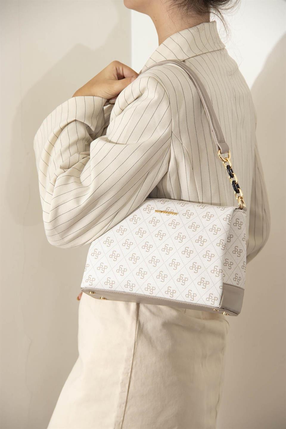 Kadın Çapraz Çanta Bej - Kum SP910 Silver & Polo