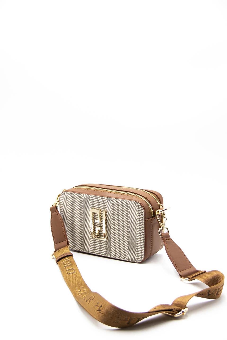 Kadın Çapraz Çanta Bej - Taba SP1078 Silver & Polo