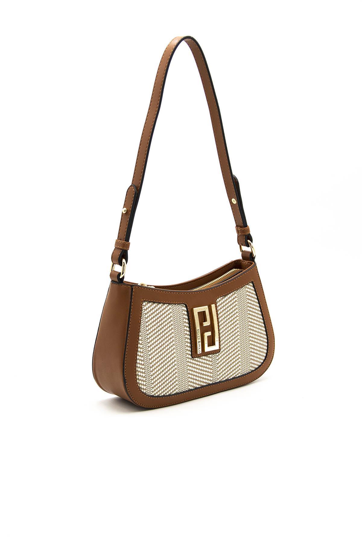 Kadın Çapraz Çanta Bej - Taba SP1132 Silver & Polo