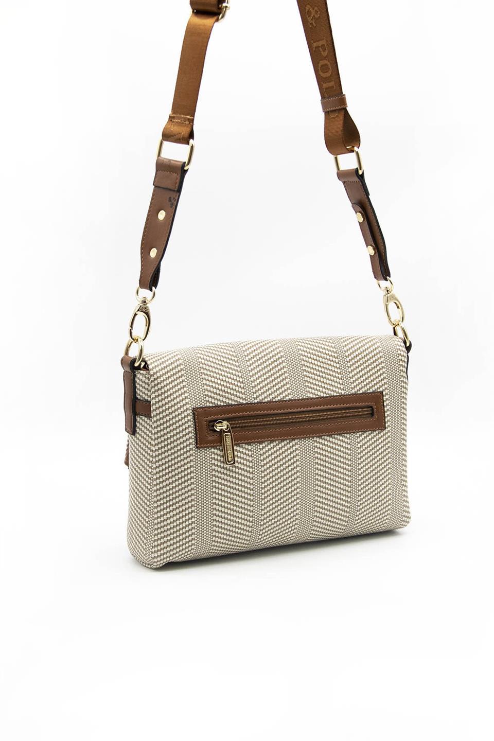 Kadın Çapraz Çanta Bej - Taba SP963 Silver & Polo