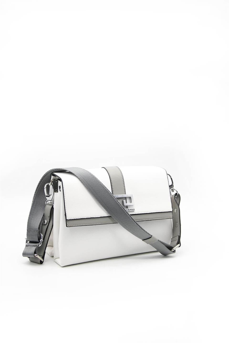 Kadın Çapraz Çanta Beyaz - A.gri SP1009 Silver & Polo