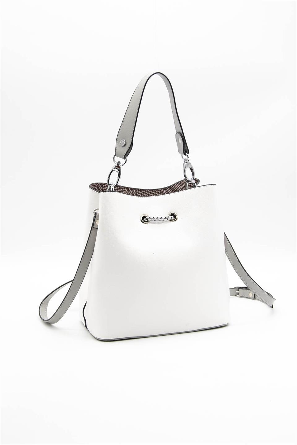 Kadın Çapraz Çanta Beyaz - A.gri SP967 Silver & Polo