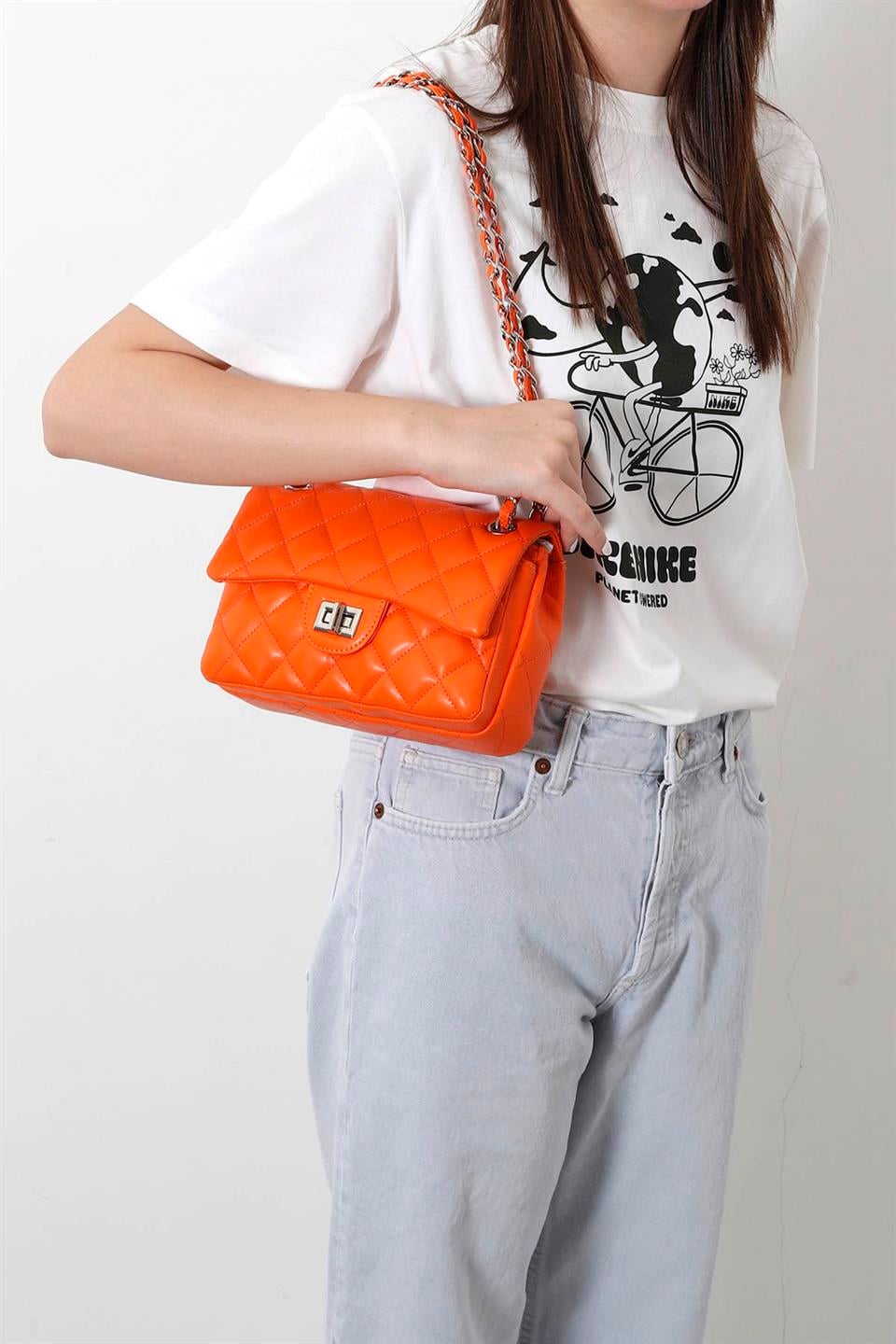 Kadın Çapraz Çanta Orange - Orange SP1071 Silver & Polo